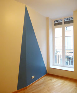 Mur bleu chambre